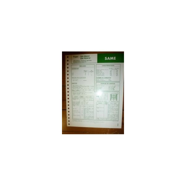 DA954V - DA1004V Fiche Technique Same