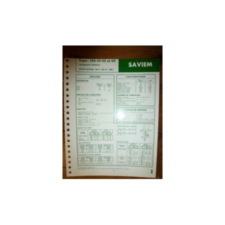 720-01-02 et 08 Fiche Technique Saviem