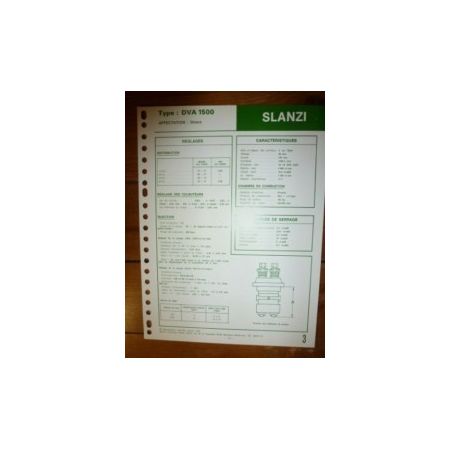 DVA 1500 Fiche Technique Slanzi