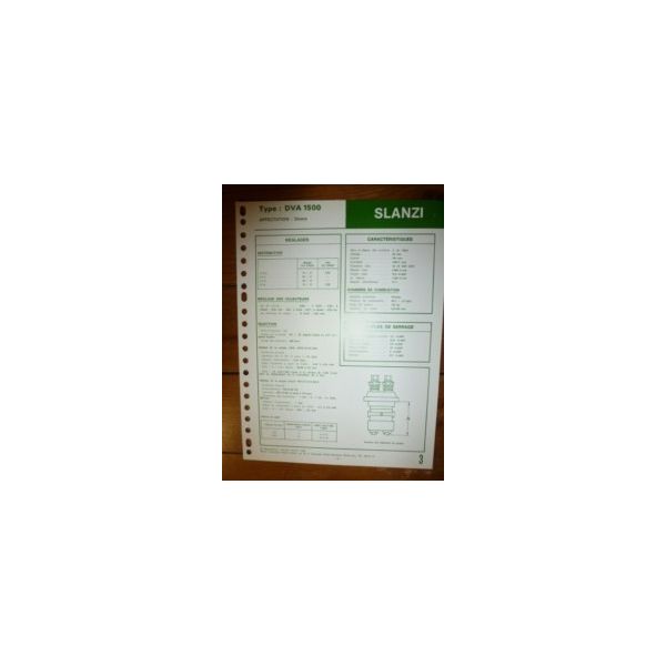 DVA 1500 Fiche Technique Slanzi