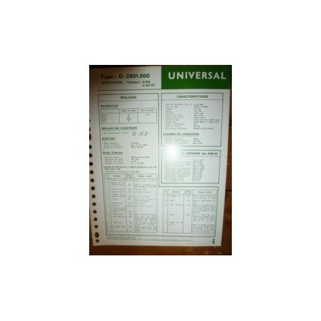 D-2601-000 Fiche Technique Universal