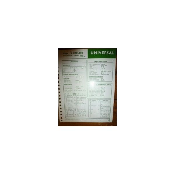D-2601-000 Fiche Technique Universal