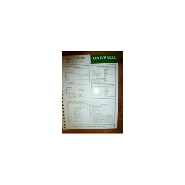 D-2601-050 Fiche Technique Universal