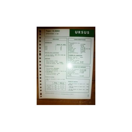S-4002 Fiche Technique Ursus
