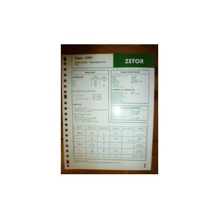 4701 Fiche Technique Zetor