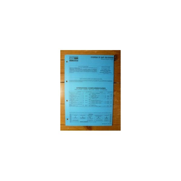 Corsa D ap 09/06 Fiche Technique Opel