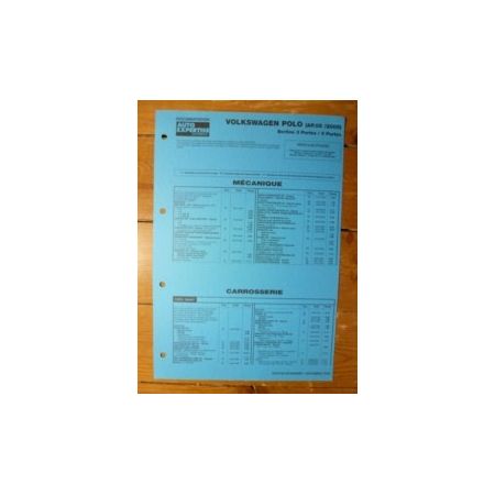 POLO ap 05/05 Fiche Technique Volkswagen