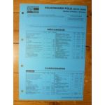 POLO ap 05/05 Fiche Technique Volkswagen