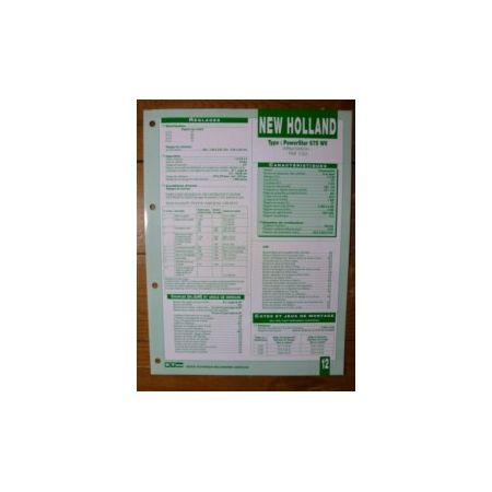 PowerStar 675WV Fiche Technique New holland
