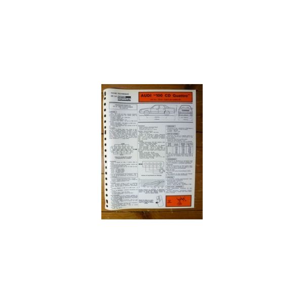 100 CD Quattro Fiche Technique Audi