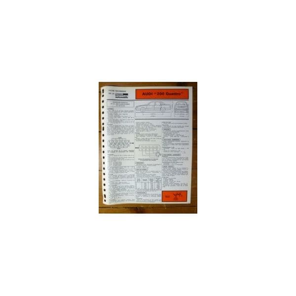 200 Quattro Fiche Technique Audi
