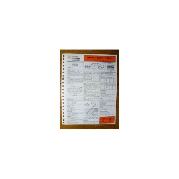 520-520I de 81-82 Fiche Technique Bmw