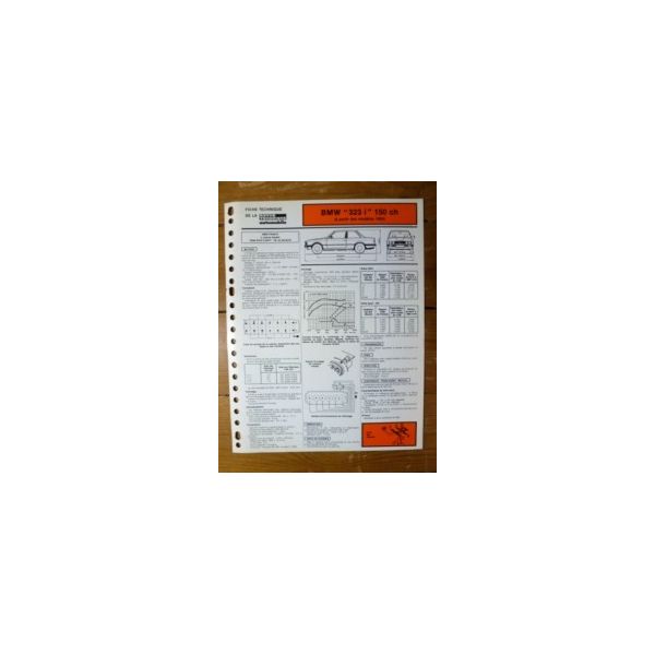 323i 150cv dep. 84 Fiche Technique Bmw