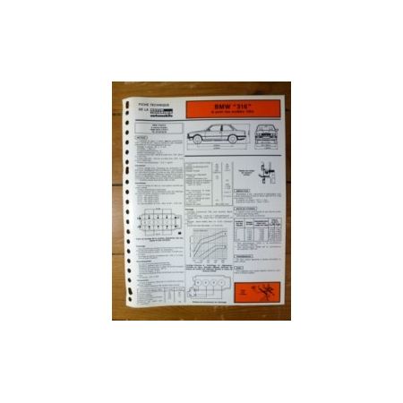 316 dep. 1984 Fiche Technique Bmw