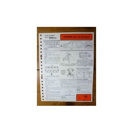 CX 2200 D Break Fiche Technique Citroen