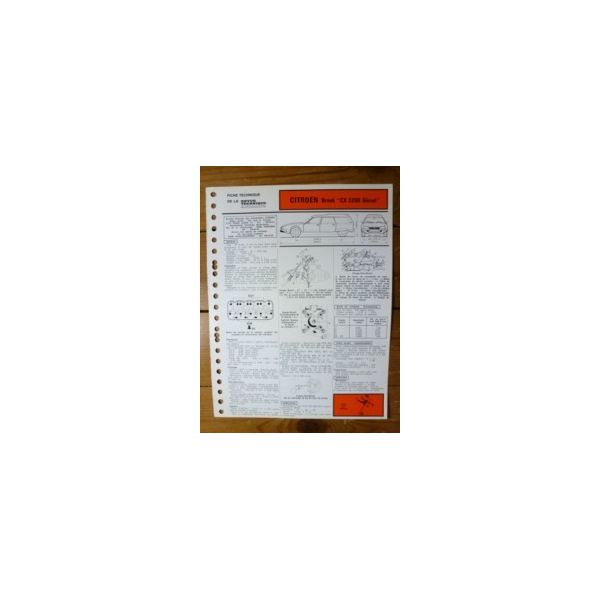 CX 2200 D Break Fiche Technique Citroen