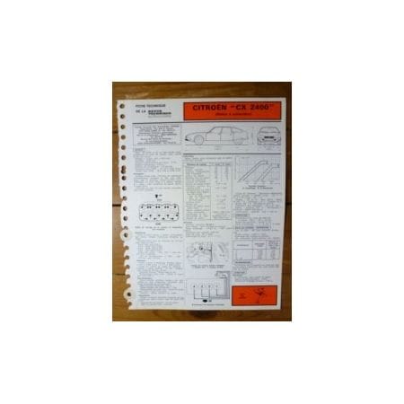 CX 2400 Fiche Technique Citroen