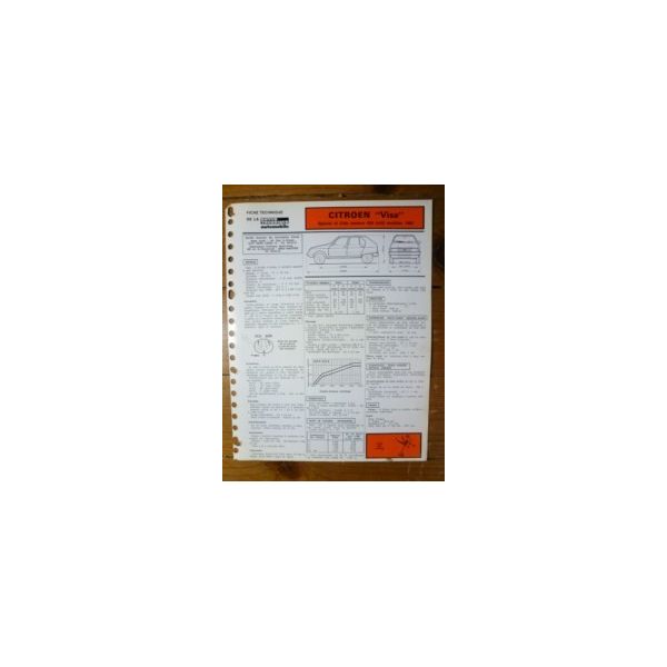 Visa 652cc 83 Fiche Technique Citroen