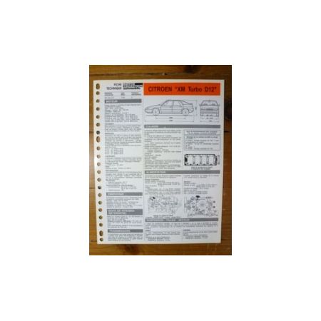 XM Turbo D12 Fiche Technique Citroen