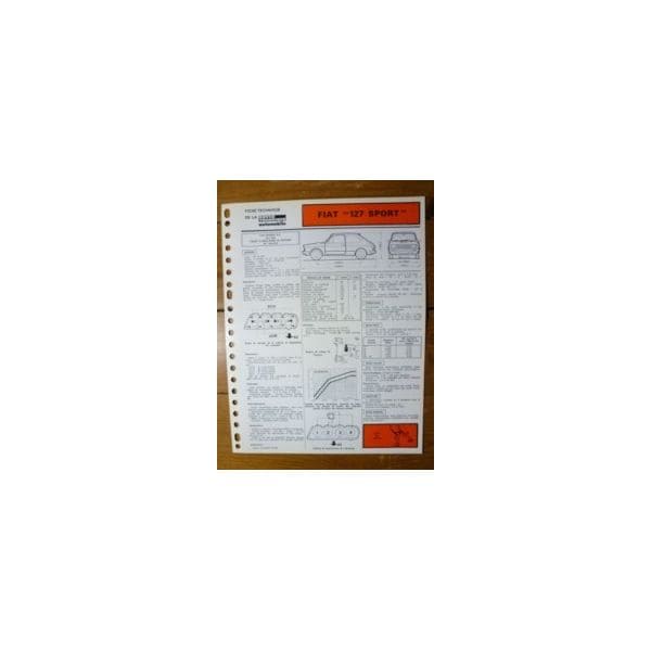 127 SPORT Fiche Technique Fiat