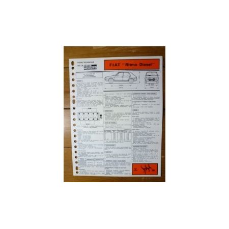 Ritmo Diesel Fiche Technique Fiat