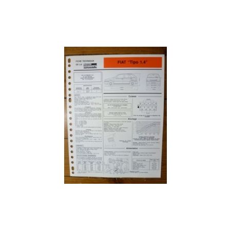 Tipo 1.4 Fiche Technique Fiat