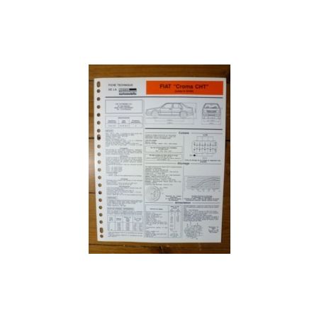 Croma CHT jusq. 05/89 Fiche Technique Fiat