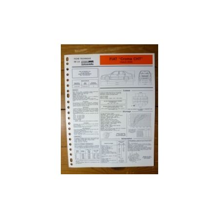 Croma CHT dep. 06/89 Fiche Technique Fiat