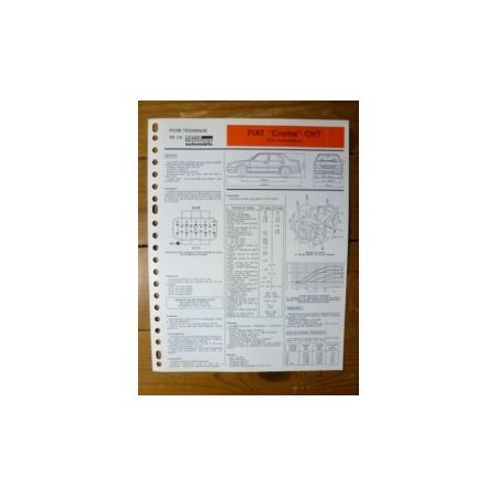 Croma CHT 2.0l Fiche Technique Fiat