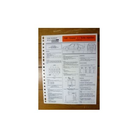 Croma CHT 2.0l Turbo Fiche Technique Fiat