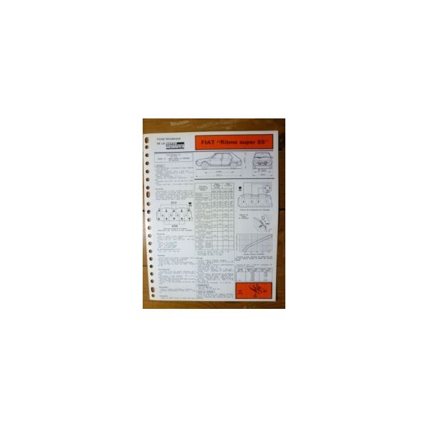 Ritmo Super 85 Fiche Technique Fiat