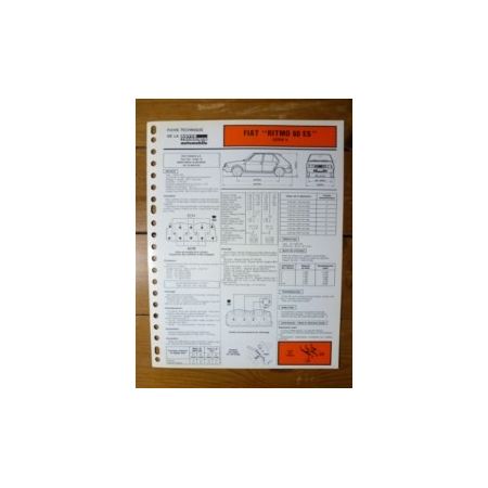 Ritmo 60 ES Série II Fiche Technique Fiat