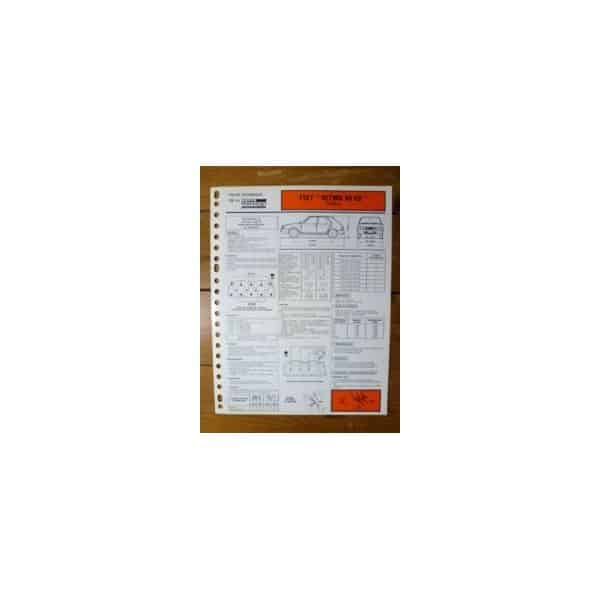 Ritmo 60 ES Série II Fiche Technique Fiat