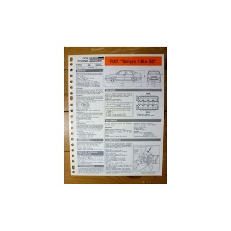Tempra 1.8ie SX Fiche Technique Fiat