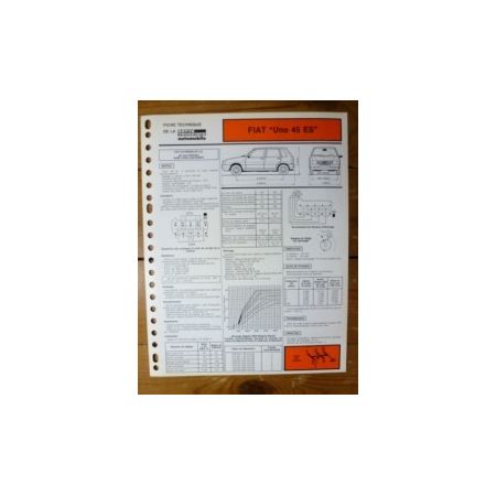 Uno 45 ES Fiche Technique Fiat