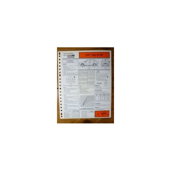 Uno 45 ES Fiche Technique Fiat