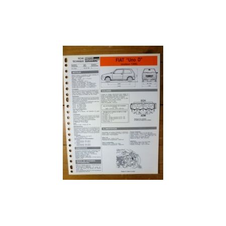 Uno D 1300cc Fiche Technique Fiat