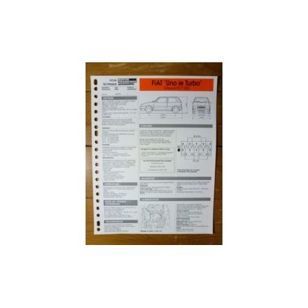 Uno ie Turbo Fiche Technique Fiat
