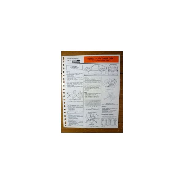 Civic CRX 1.6 1986 Fiche Technique Honda
