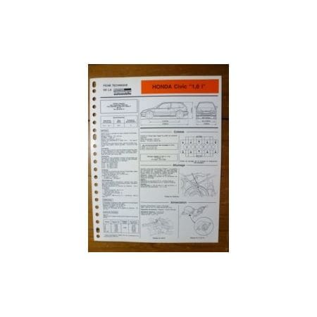 Civic 1.6i Fiche Technique Honda