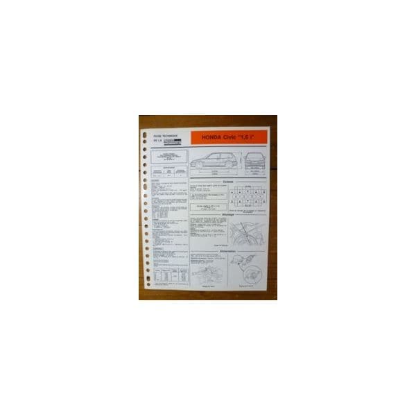Civic 1.6i Fiche Technique Honda