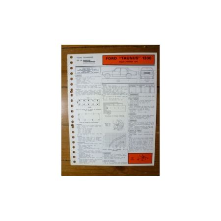 Taunus 1300 dep 02/76 Fiche Technique Ford
