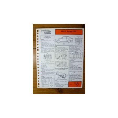 Escort XR3 Fiche Technique Ford