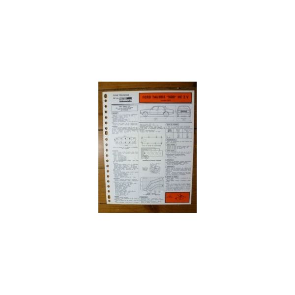 Taunus 1600 HC2V Fiche Technique Ford