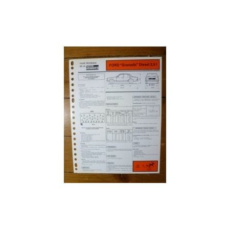Granada 2.5l Diesel Fiche Technique Ford
