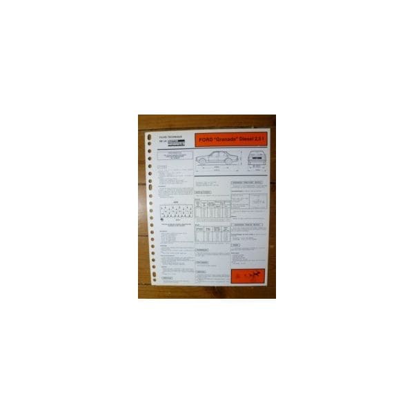 Granada 2.5l Diesel Fiche Technique Ford
