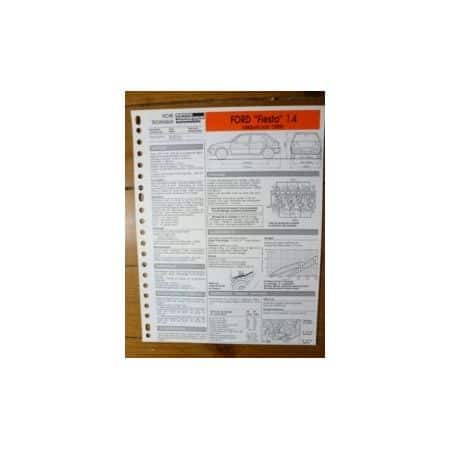 Fiesta 1.4 dep 06/89 Fiche Technique Ford
