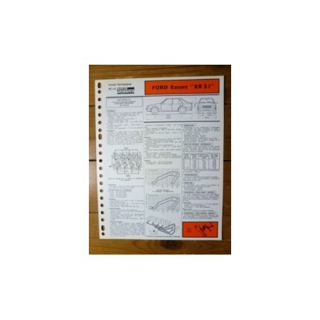 Escort XR3i Fiche Technique Ford