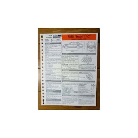 Escort 1.1C dep 90 Fiche Technique Ford