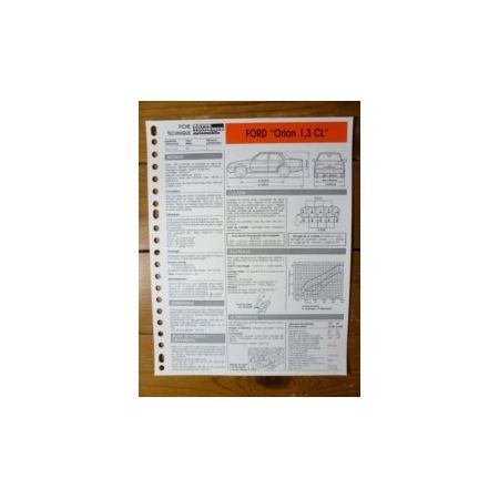 Orion 1.3 CL Fiche Technique Ford